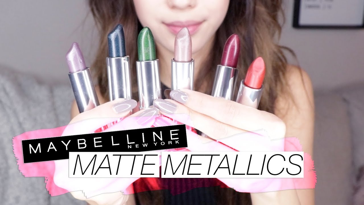Maybelline MATTE METALLIC Lipsticks! Swatch & Review