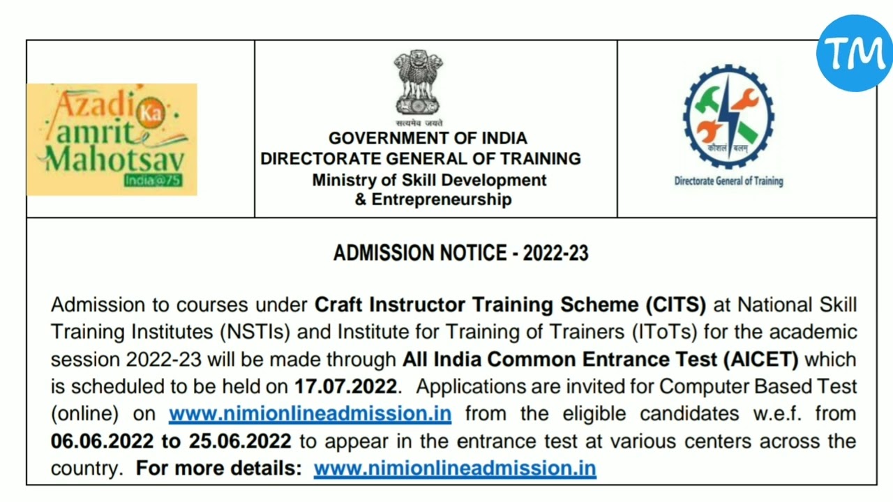 CITS Online Form 2022 Notification Out 6 June to 25 June 2022 | TraineeMock