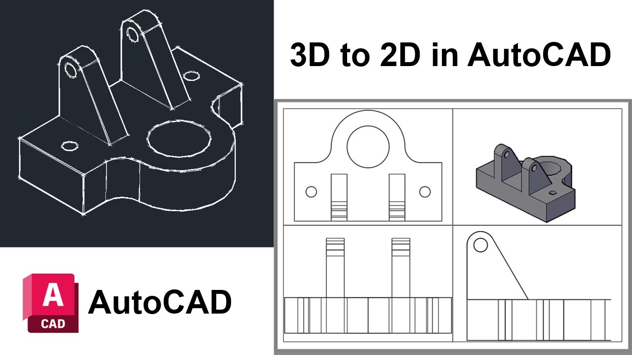 How to Convert 3D to 2D in AutoCAD | AutoCAD 2024