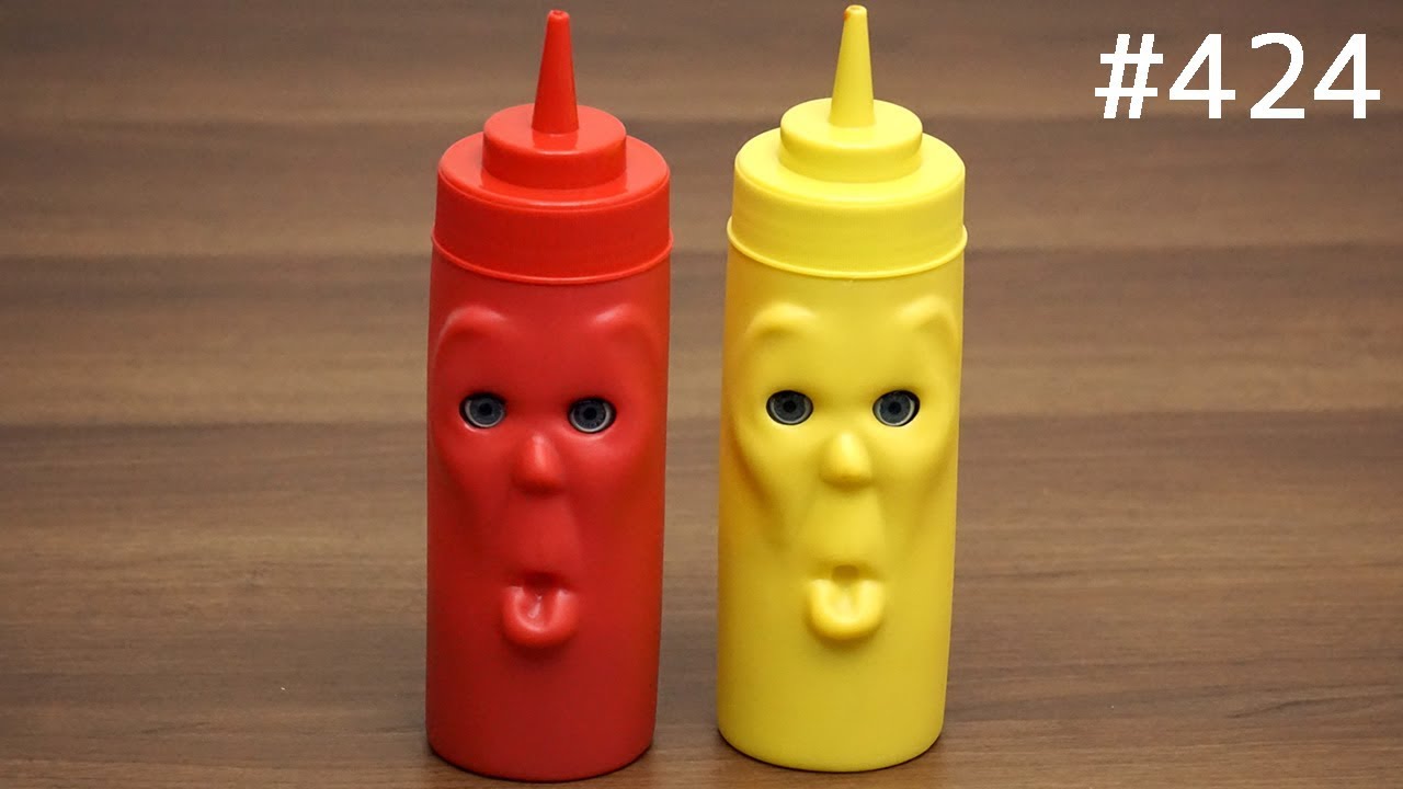 目がまばたきする！顔の調味料入れ「マックス＆モリス ケチャップ＆マスタード」 / max & morris　ketchup & mustard