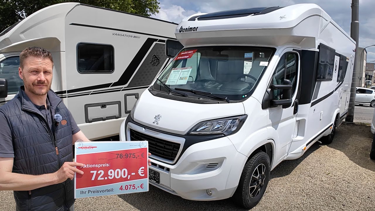 DESIGN WOHNMOBILE PREISE FALLEN 2024 🔴 Camper Benimar Tessoro T 488 NUR 72.900 €