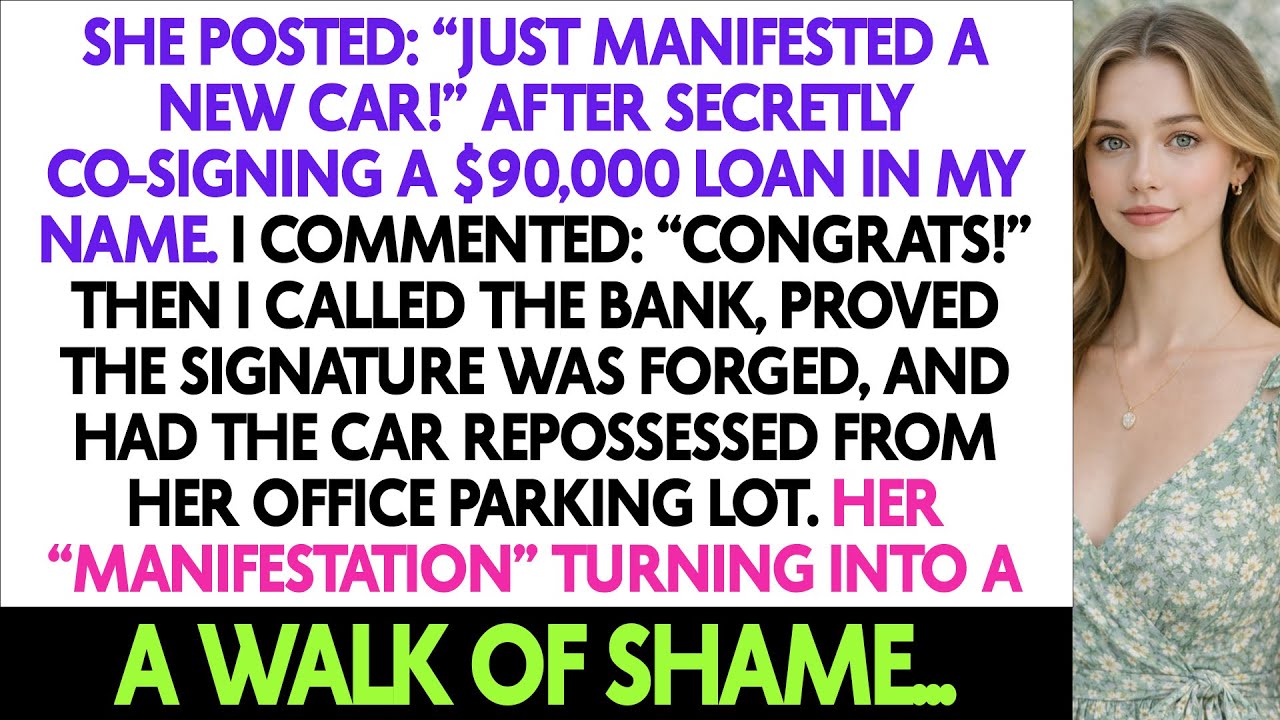 She Posted: “Just Manifested A New Car!” After Secretly Co-Signing A $90,000 Loan In