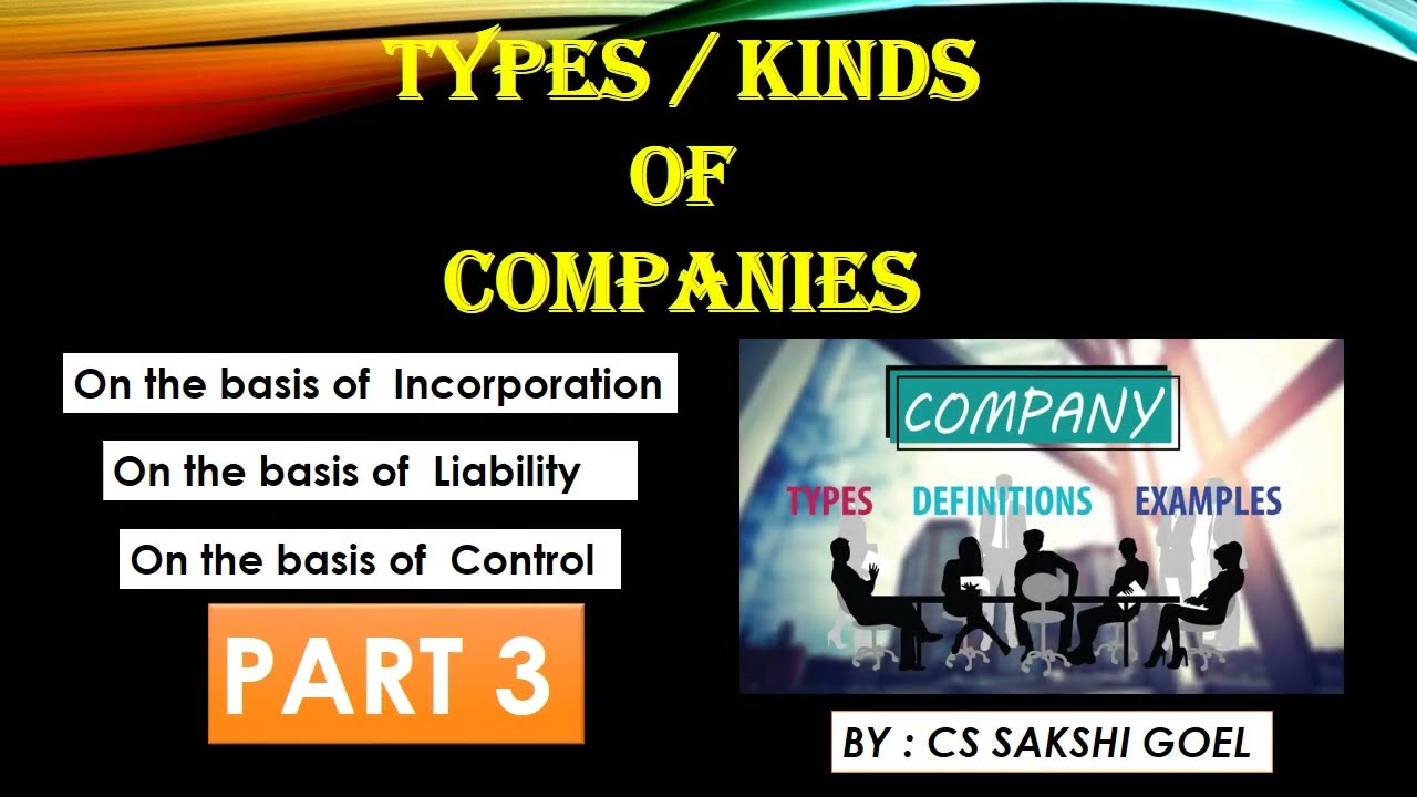 TYPES OF COMPANIES || PART 3|| KINDS OF COMPANIES @cssakshigoel