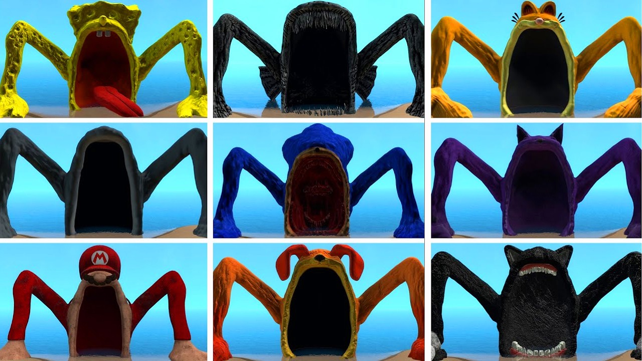 I Played As All Sea Eater Monsters (Garfield Eater, Sponge Eater, Zoonomaly Eater) In Garry's Mod!