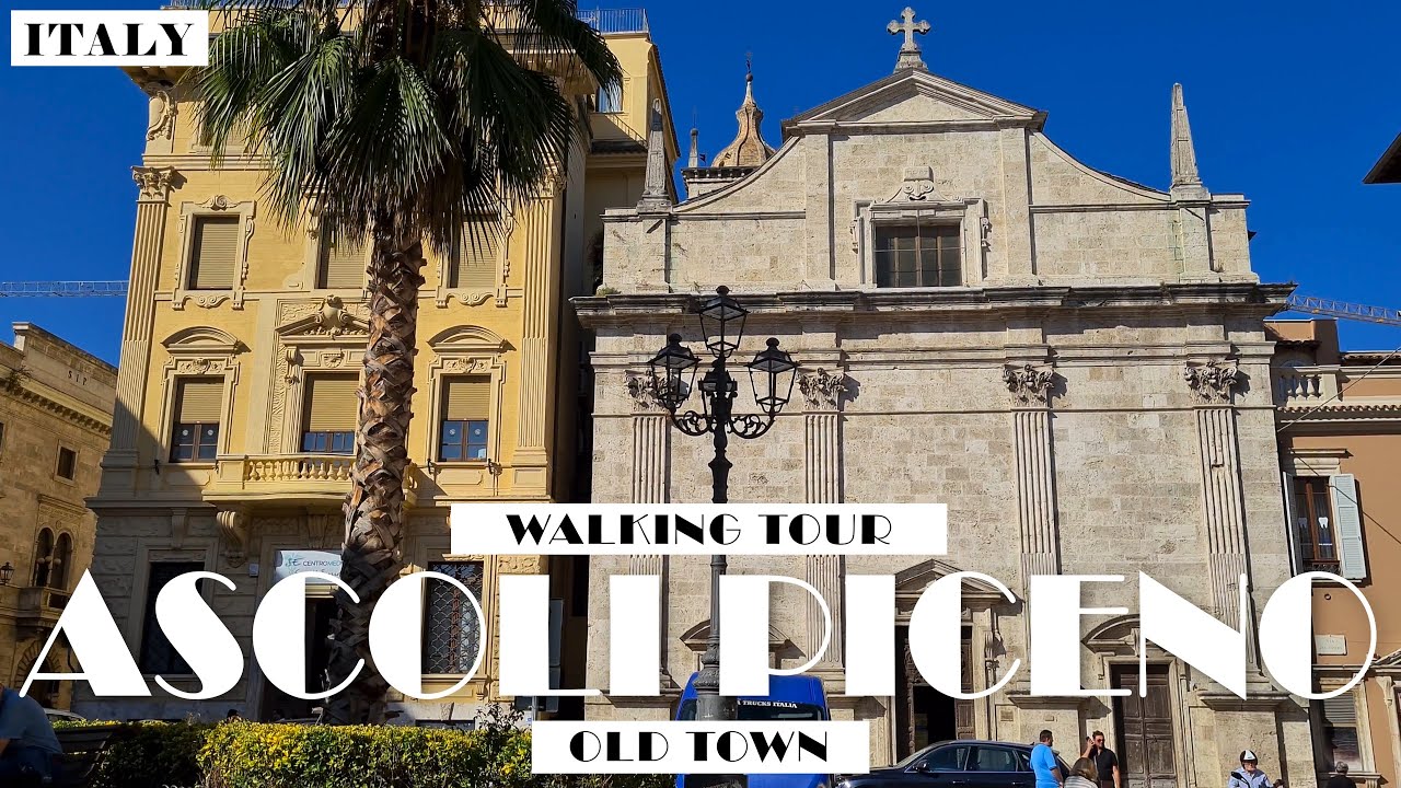 [4K]ITALY ASCOLI PICENO OLD TOWN WALKING TOUR/WŁOCHY SPACER PO STARYM MIEŚCIE