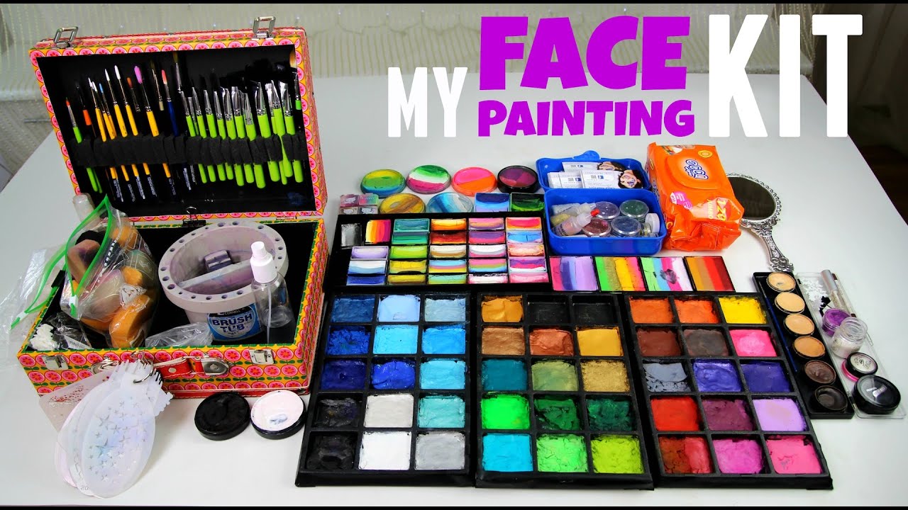 My Face Painting Set UP &mdash; Paints, Brushes, Workplace Organizing