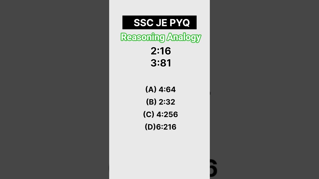 Reasoning Analogy Questions | Ssc je Rrb je Pyq | 