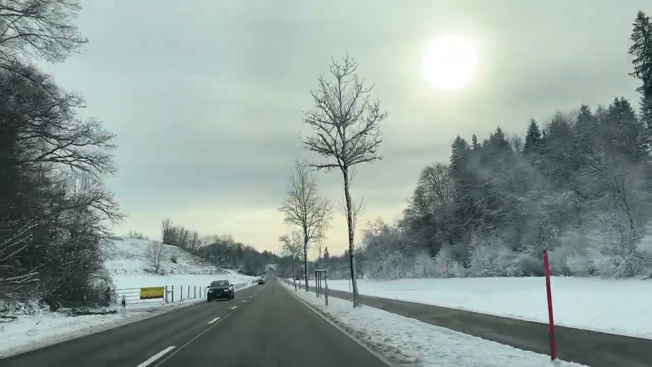 Snowy Winter Drive in Switzerland 🇨🇭 Dübendorf to Kyburg 2024