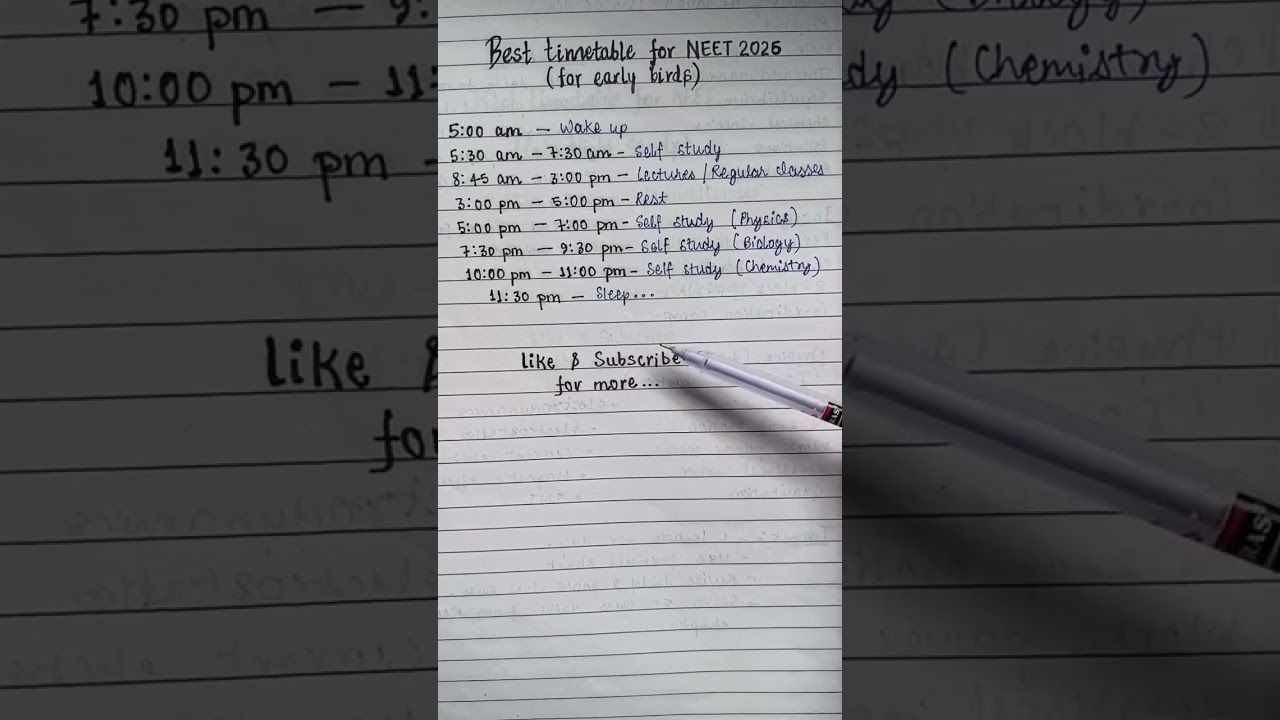 Best time table for neet dropper|| Yakeen2.0||Neet 2026||#shorts #neet2026 #shortsfeed #trending