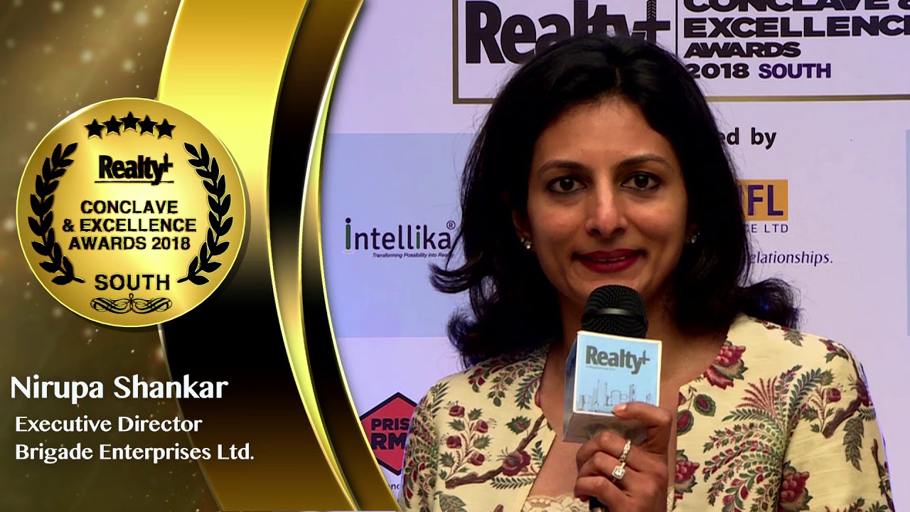 Nirupa Shankar, ED, Brigade Group Sharing her views at Realty+ Conclave & Awards 2018 | SOUTH