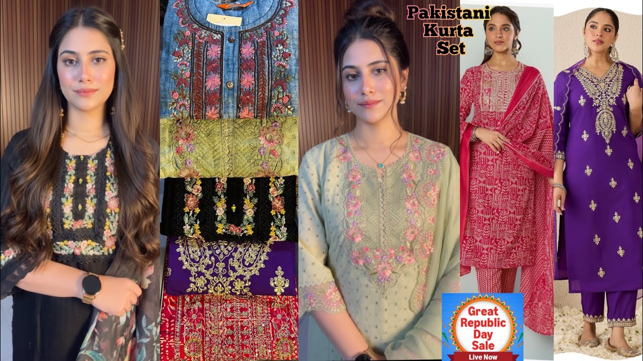 Amazon stylish Pakistani kurta set republic day sale 80%off😍