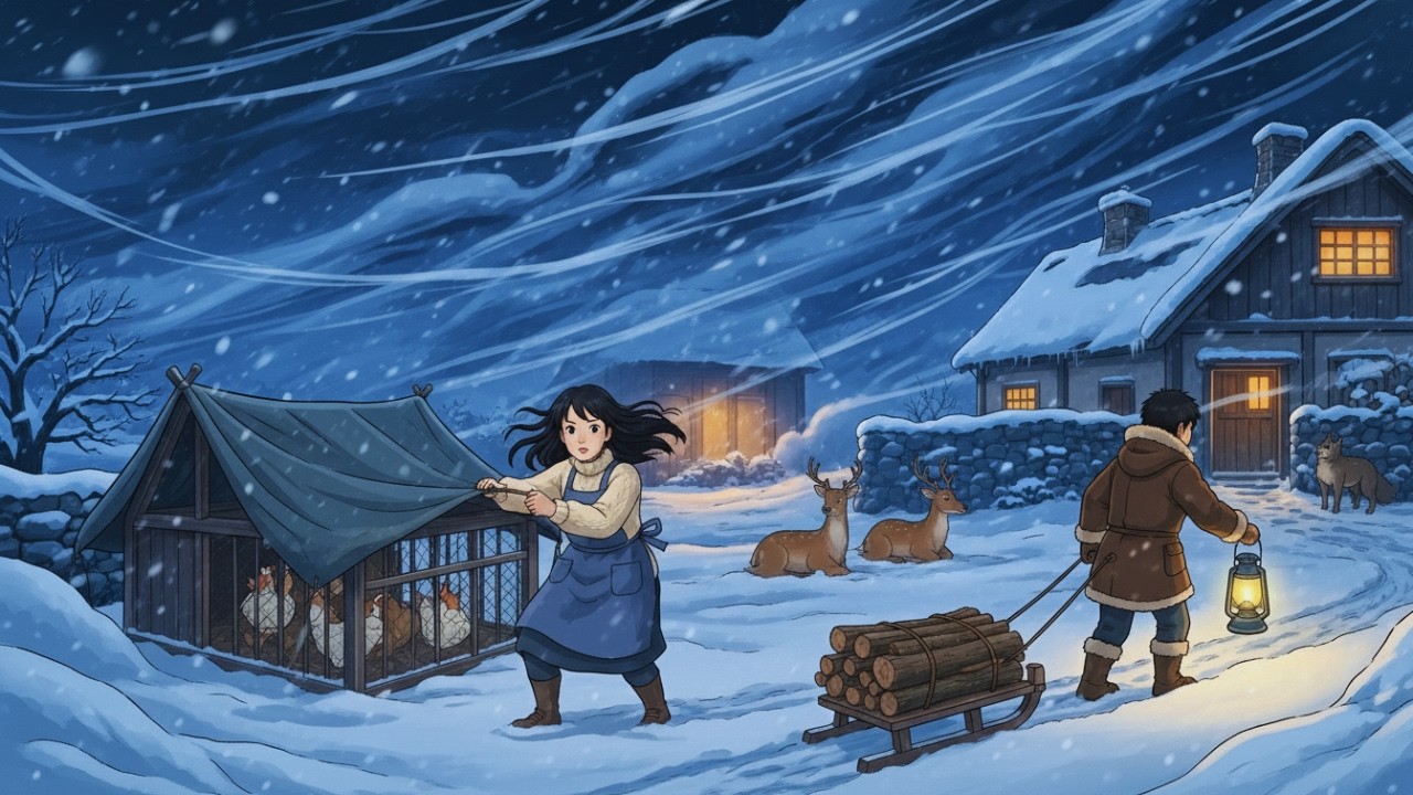 Winter Days Spinning Wool and Natural Dyeing by the Hearth with Mom | Ghibli Style