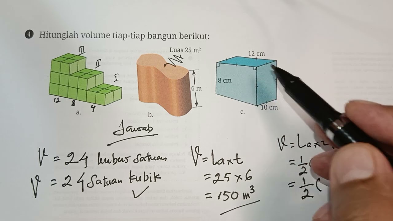 Jawaban Hal. 79 No 4 Menentukan volume bangun ruang Matematika 9 Kurikulum merdeka