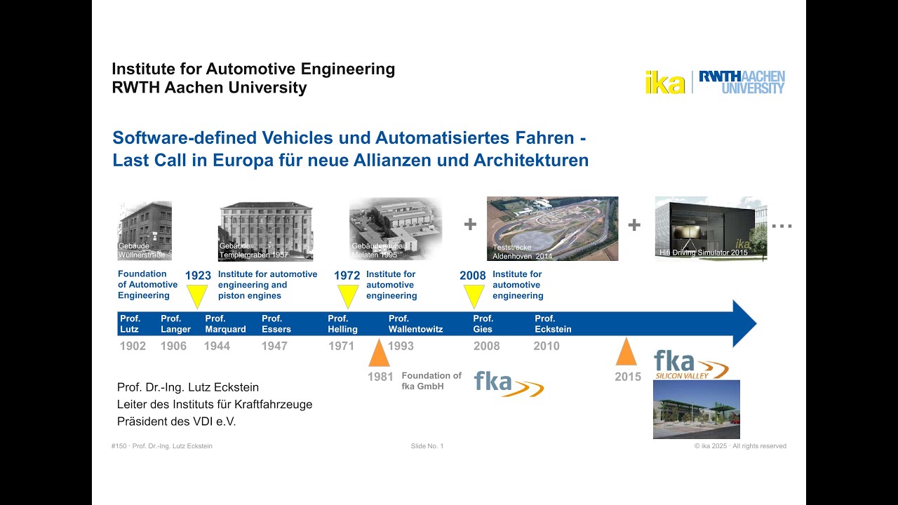 Software-Defined Vehicles und Automatisiertes Fahren in Europa  | Prof. Dr. Lutz Eckstein