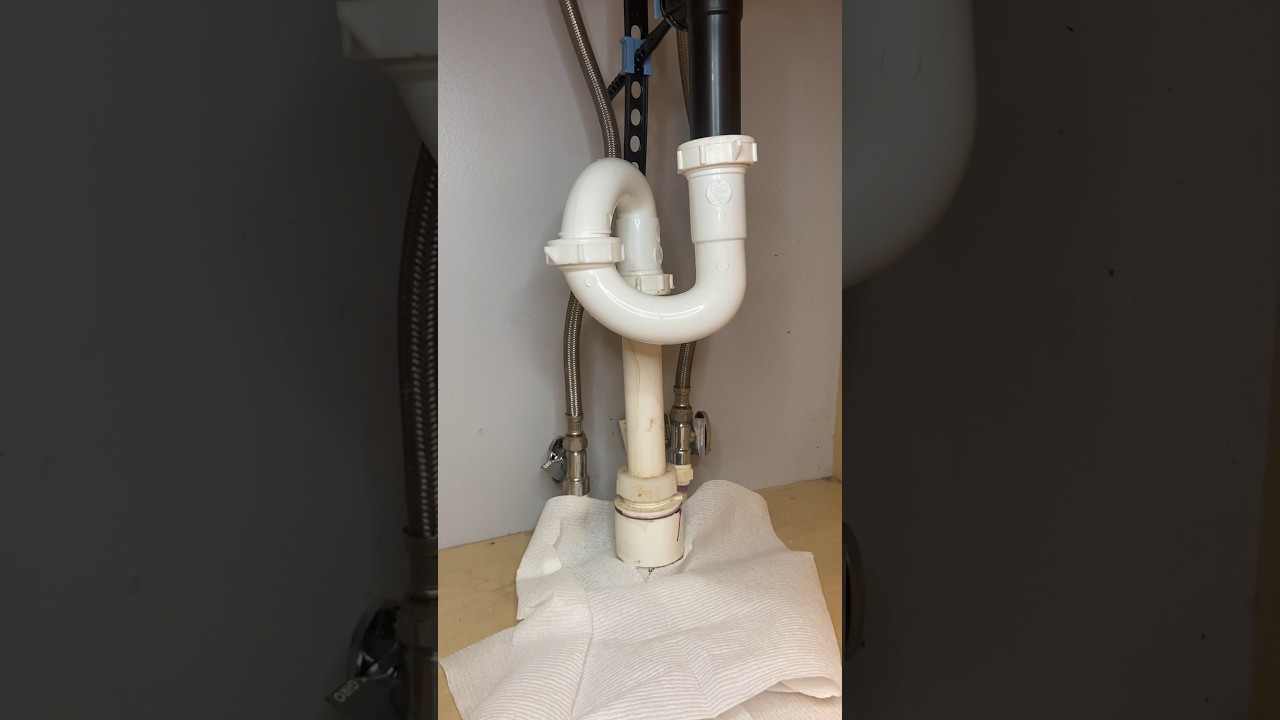 Removing ILLEGAL S Trap Bathroom Sink Drain Replacement #shorts #plumber #plumbing #asmr