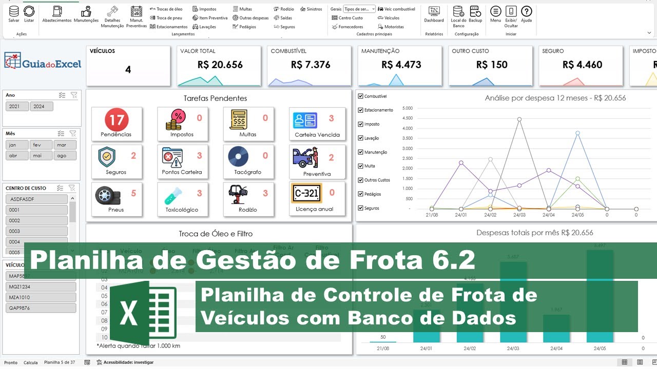 Planilha de Controle de Frota Excel 6.0