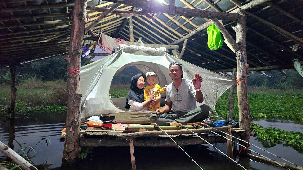CAMP FISHING Ep.387 sangat tidak terpikirkan akan resiko Hujan badai dan air meluap