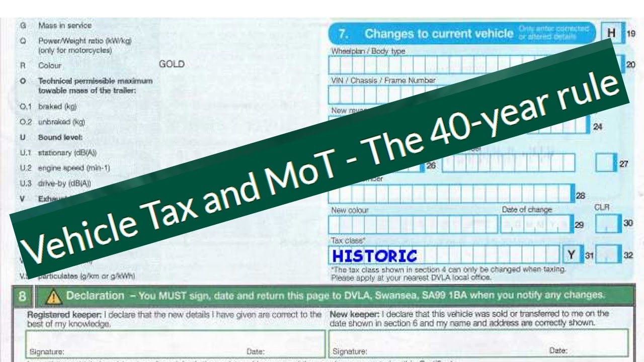 Historic Vehicle Tax and MoT   the '40 year rule' Complete Guide