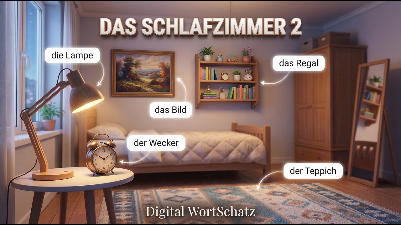 Das Schlafzimmer 2 🛏️ | Digital WortSchatz: NOMEN (A1)