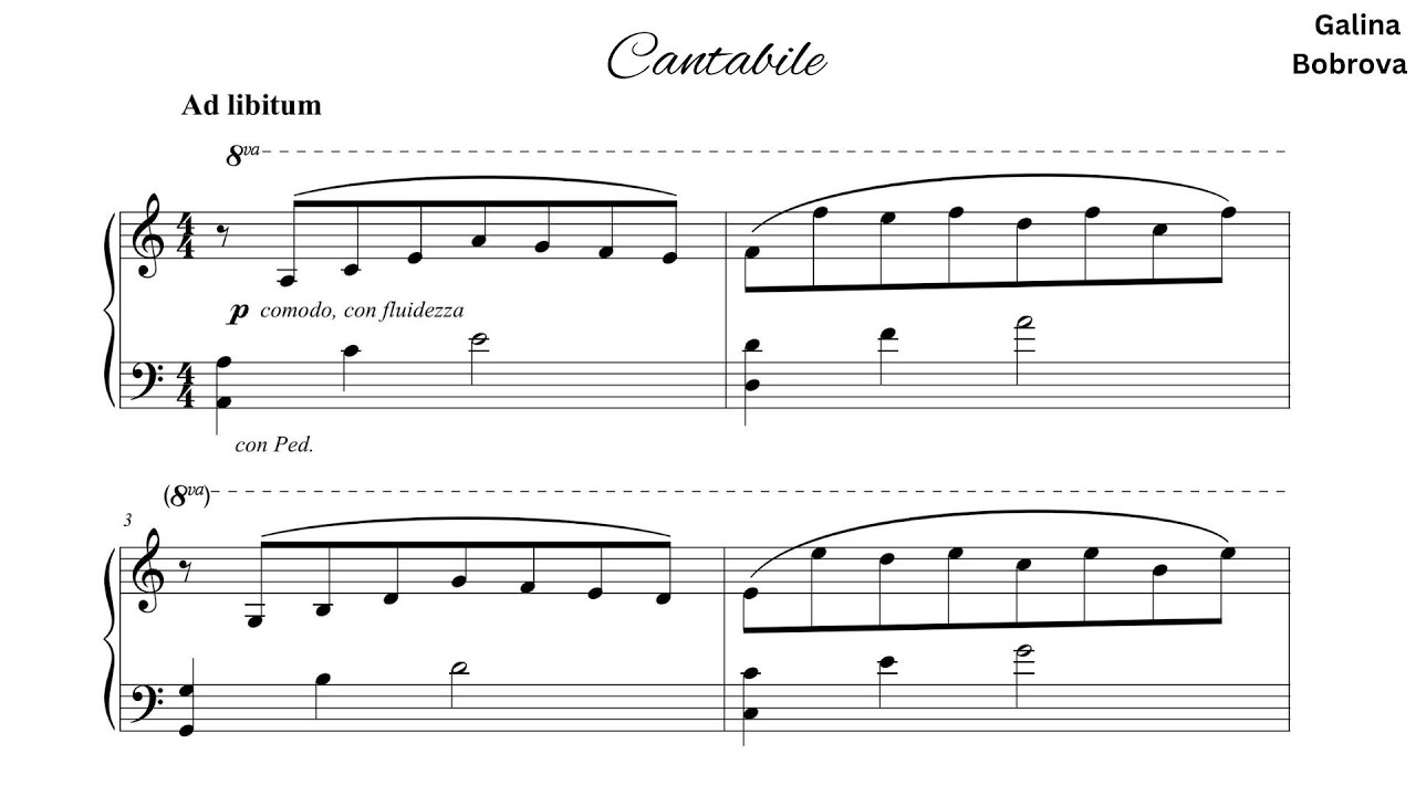 Galina Bobrova - Pieces in Old Style. Cantabile for piano