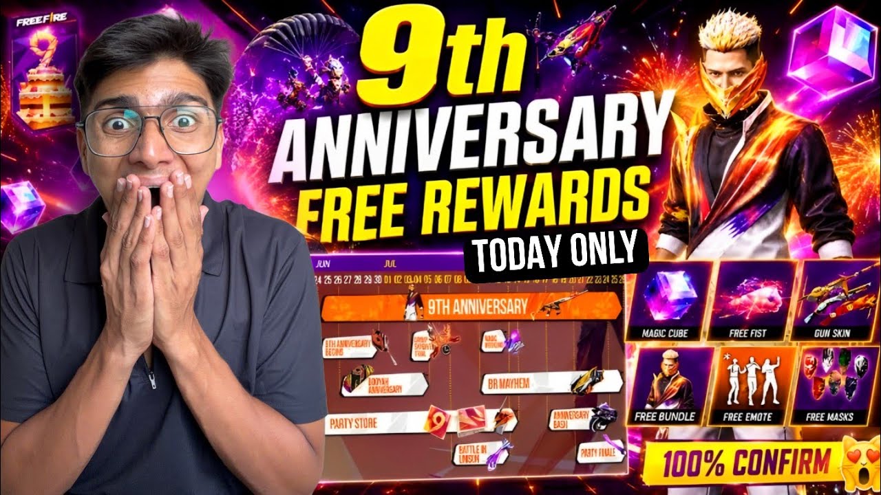 Claim 2 Free Magic Cubes 🥳 | Free Fire 9th Anniversary Free Rewards Event | Free Fire Upcoming Ev...