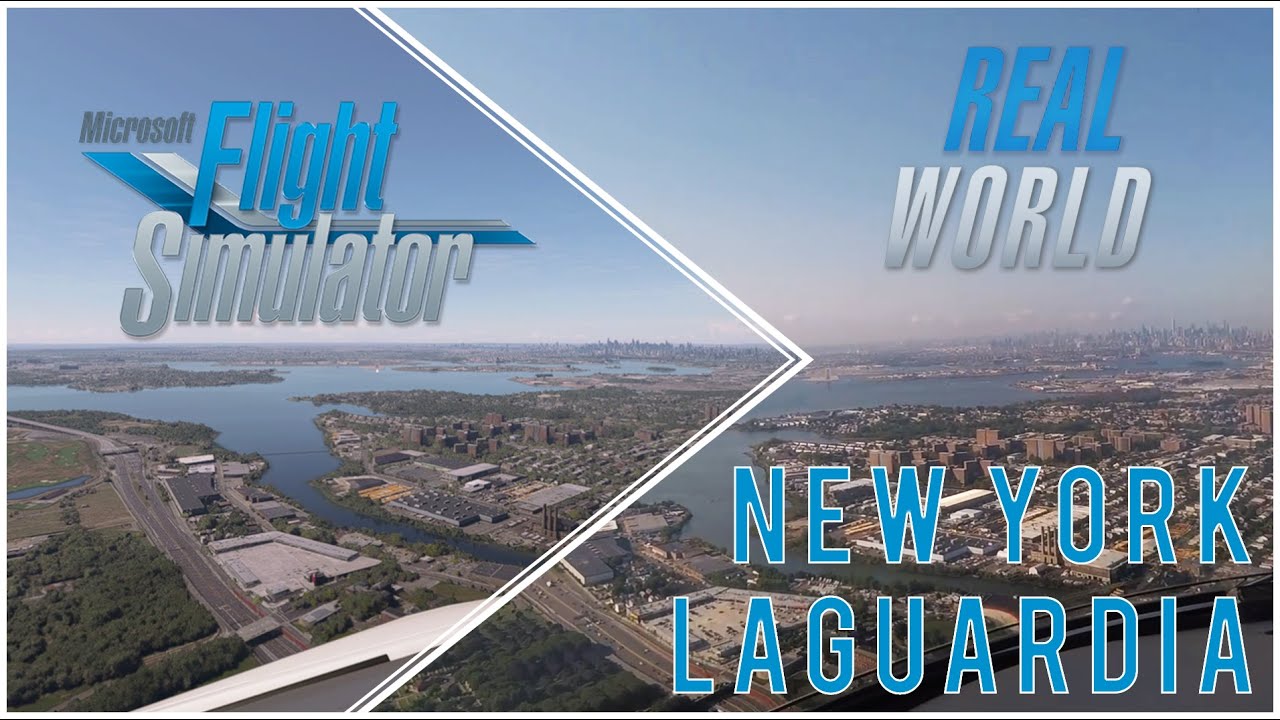 Microsoft Flight Simulator (FS2020) vs Real Life | Landing in New York LaGuardia | Cockpit view