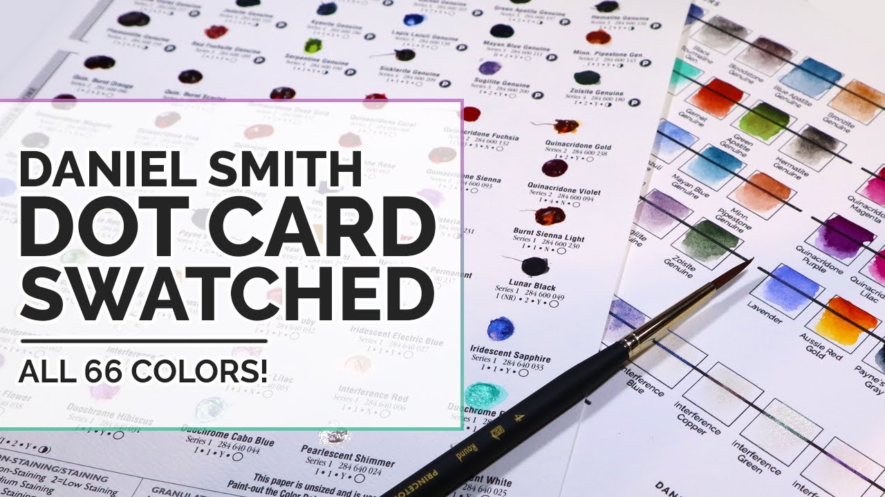 DANIEL SMITH Watercolor Dot Card - ALL 66 COLORS Swatched