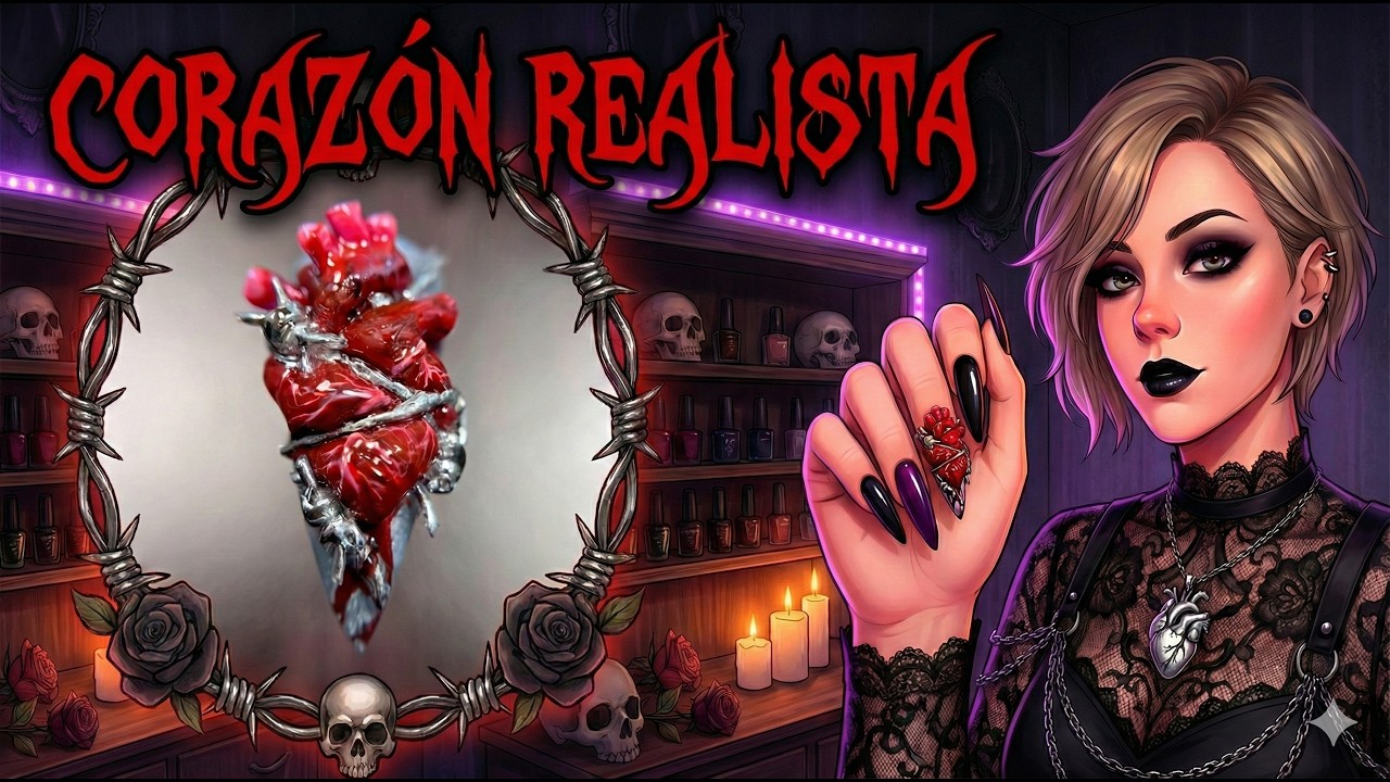 Corazón Realista 3D NAIL ART 🫀❤️‍🔥 - Tutorial PASO A PASO