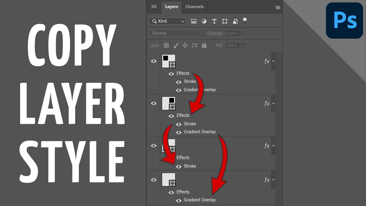 Copy layer style from one layer to another (2 methods) | PHOTOSHOP BASICS - TIPS & TRICKS