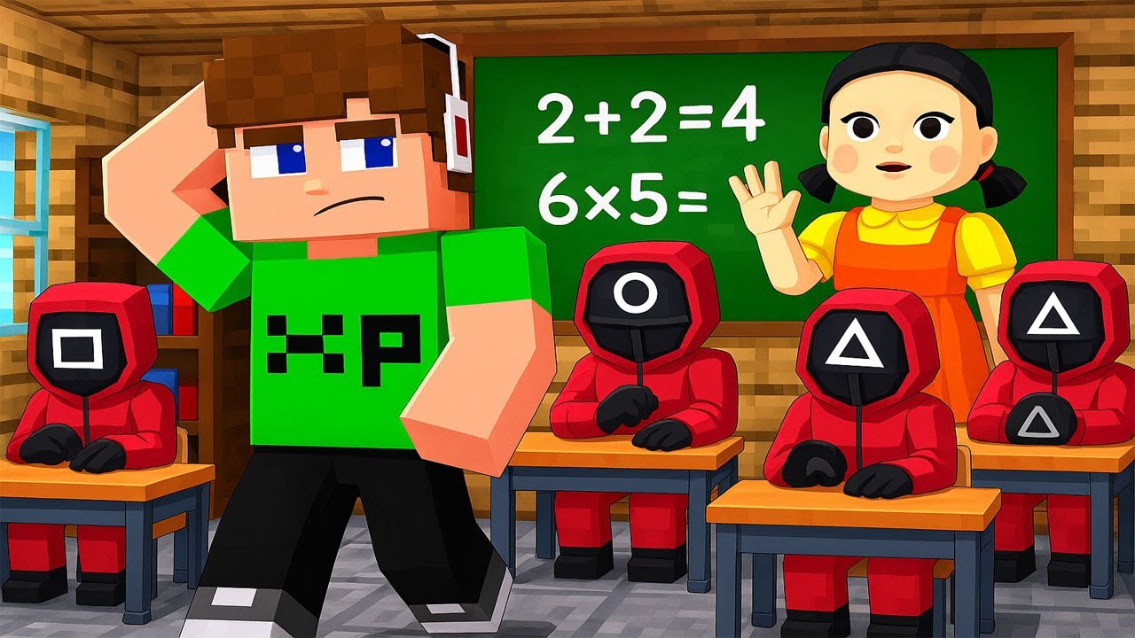 KIRÚGTÁK XP-T A SQUID GAME ISKOLÁBÓL A MINECRAFTBAN! 😱