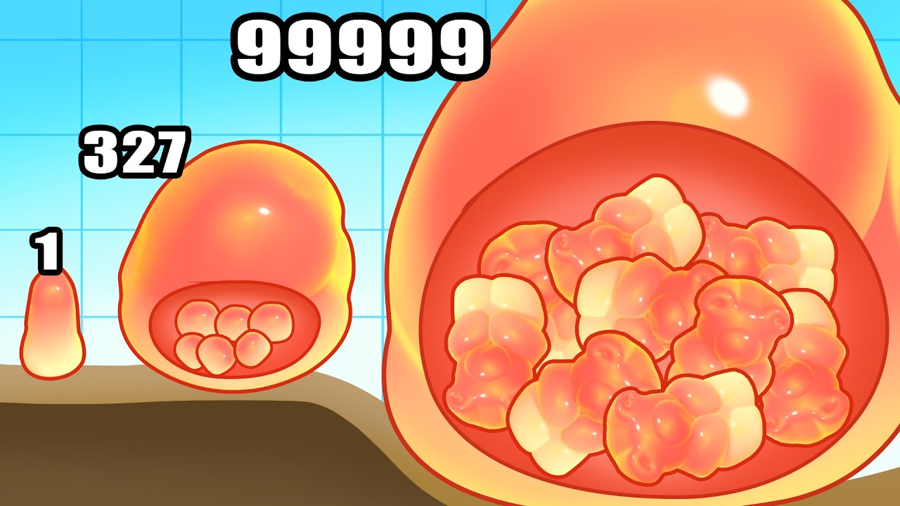 Growing a Slime to MAX LEVEL Weight! - JELLY RAID (Jelly Run ASMR Gameplay) @gameluctus