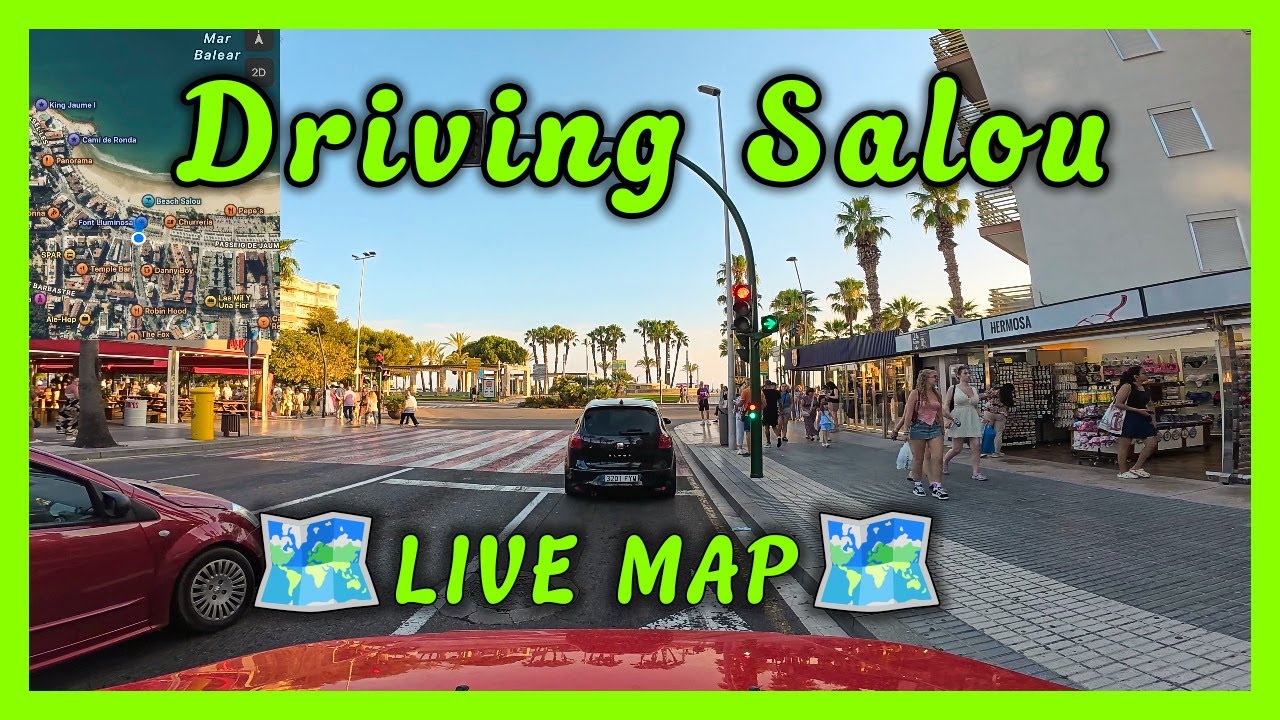 ROAD TRIP SALOU 🚗 | Driving Through the Costa Dorada with LIVE MAP 🗺️ | 4K ASMR