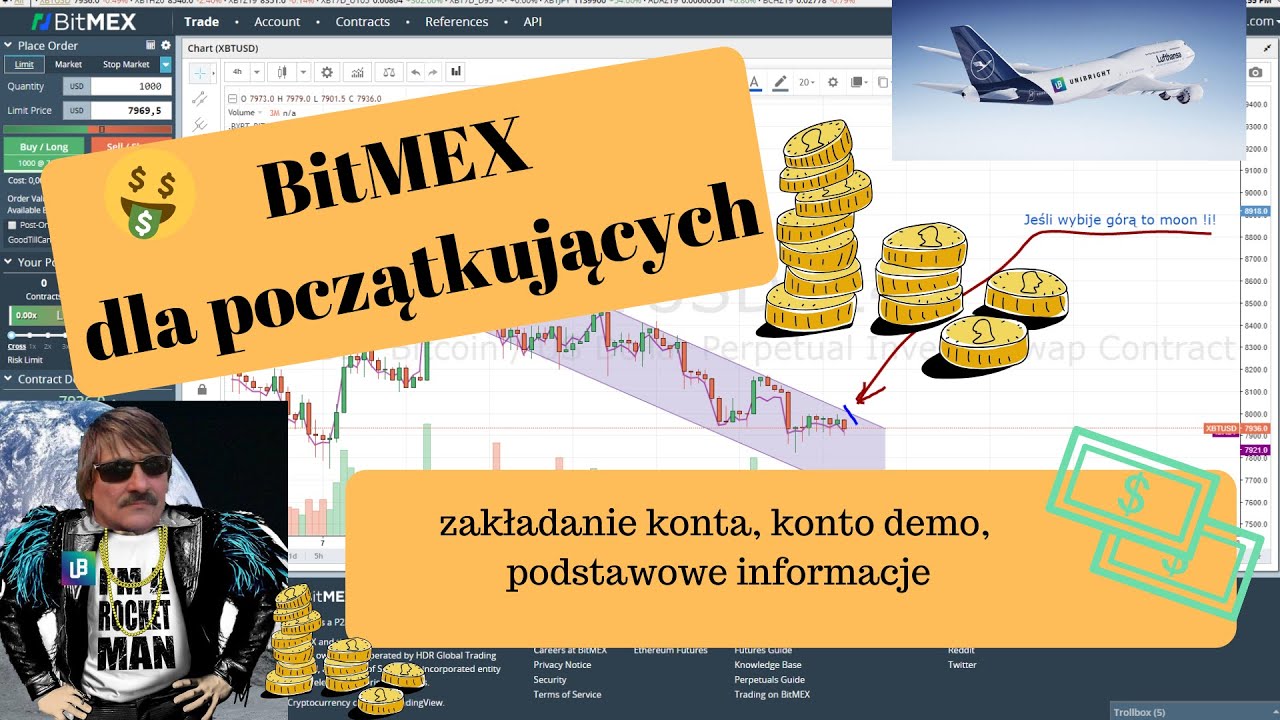 Giełda Bitmex, zakładanie konta, podstawowe informacje