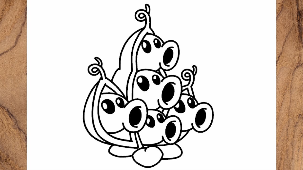 How to draw Pea Pod from Plants vs Zombies 2 pvz step by step