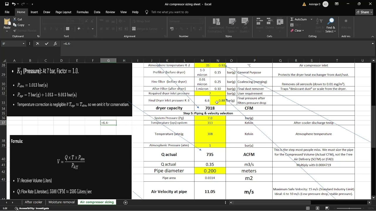 AIR COMPRESSOR SIZING PART 4 explained in Tamil