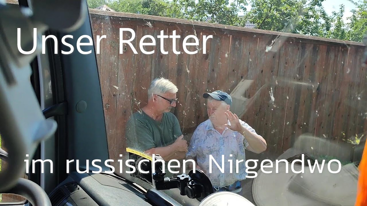 Fiasko Stellplatzsuche, Fahrt durch einen Garten.  Russland mit dem Wohnmobil. Ein Reisebericht