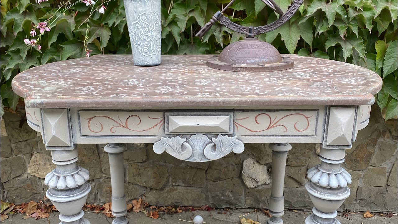 Перекраска и ремонт старинного стола.Брутальность плюс элегантность #diyfurniture#перекраскамебели