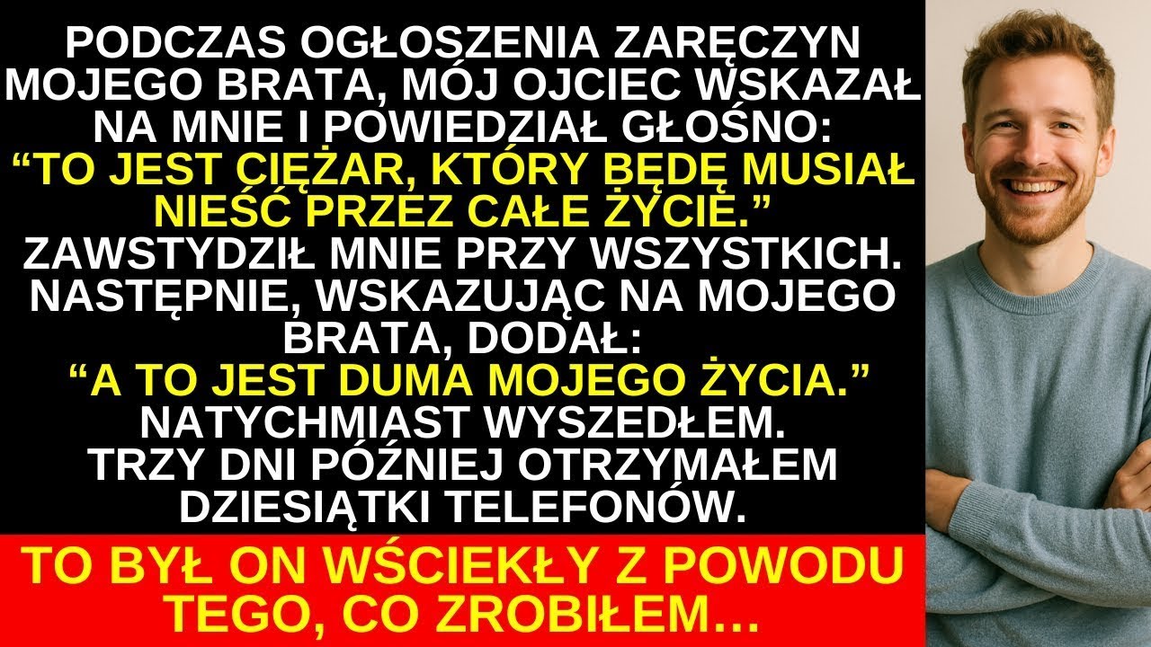 Ojciec nazwał mnie ciężarem przy wszystkich. Trzy dni później zadzwonił — wściekły...