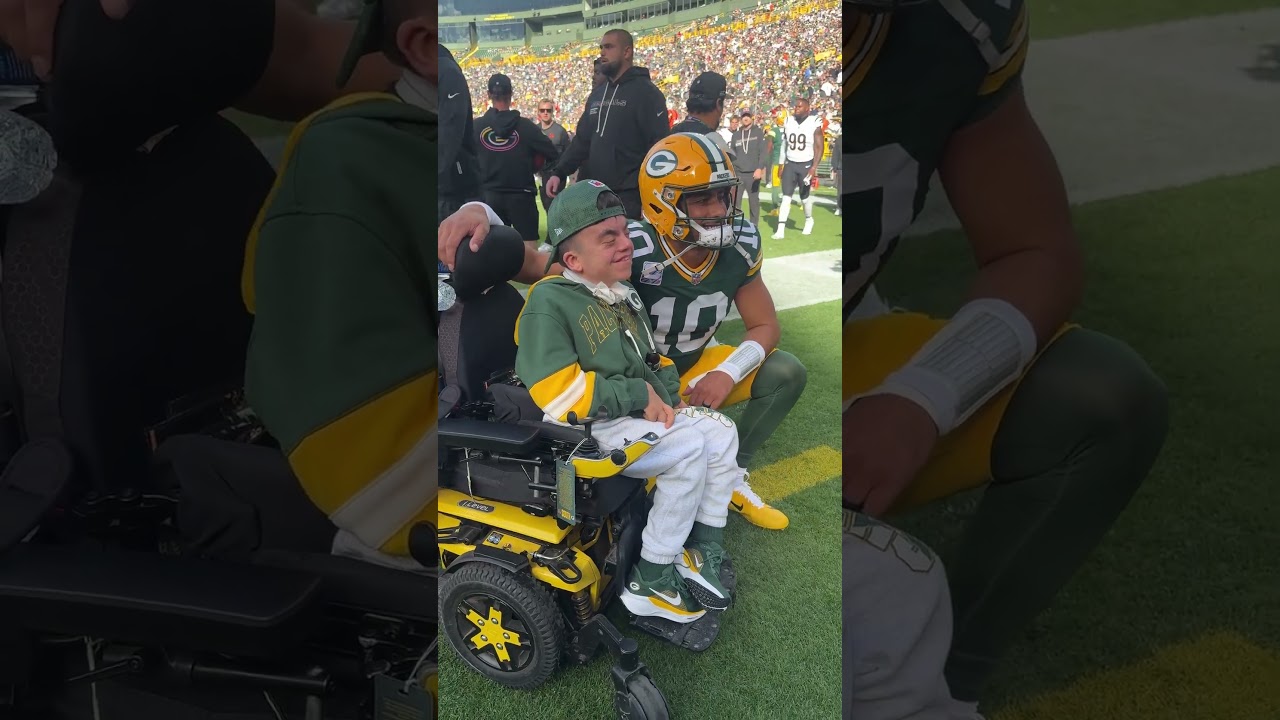 Jordan Love met up with Konnor, our Make-A-Wish Wisconsin participant, before the game!