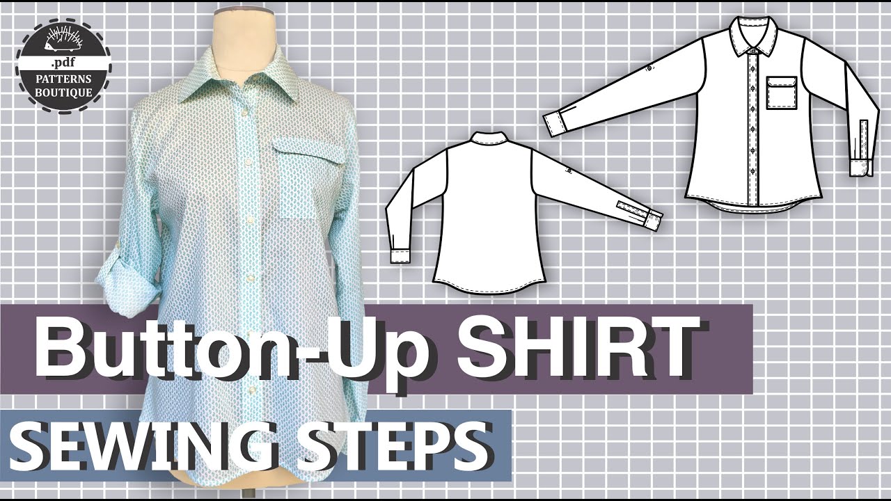 Button-Up Shirt for Women — Complete Sew-Along Tutorial (No Talking) | PDF Patterns Boutique