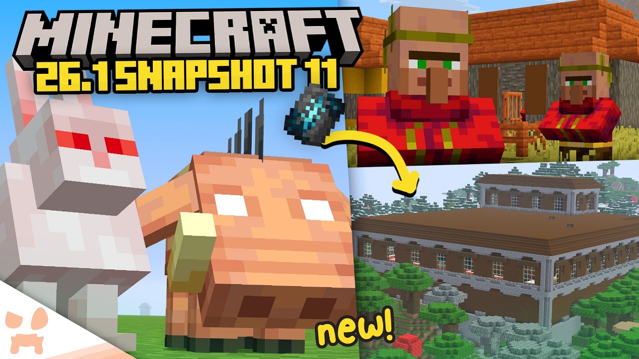 NEW FRIENDLY MOBS, VILLAGER TRADES + MANSION UPDATE! | Minecraft 26.1 Snapshot 11