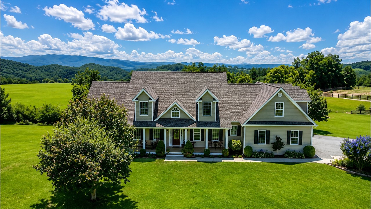 Equestrian Country Home with a Horse Barn, Riding Ring on almost 10 acres