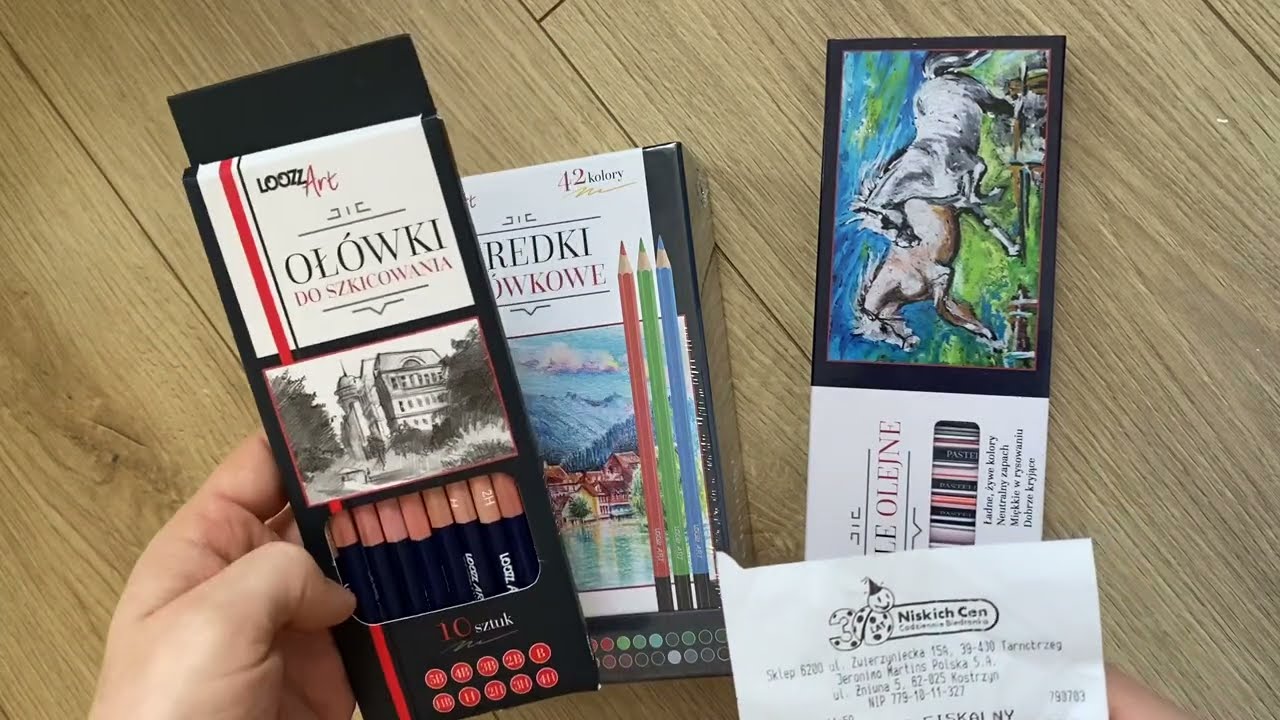 Дешеві прості й кольорові олівці та олійні пастелі з магазину Biedronka 🐞 