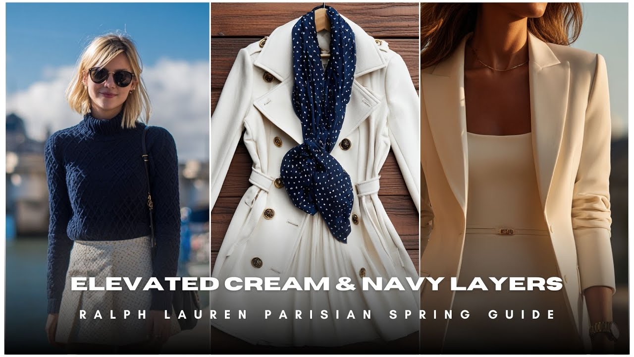 🩰 Elevated Cream & Navy Layers ☁️ Ralph Lauren Parisian Spring Guide 🧥