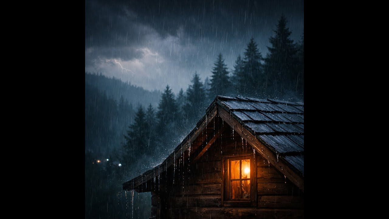 Heavy Rain on Cabin Window| 11 Plus Hours | No Music | Deep Sleep & Focus