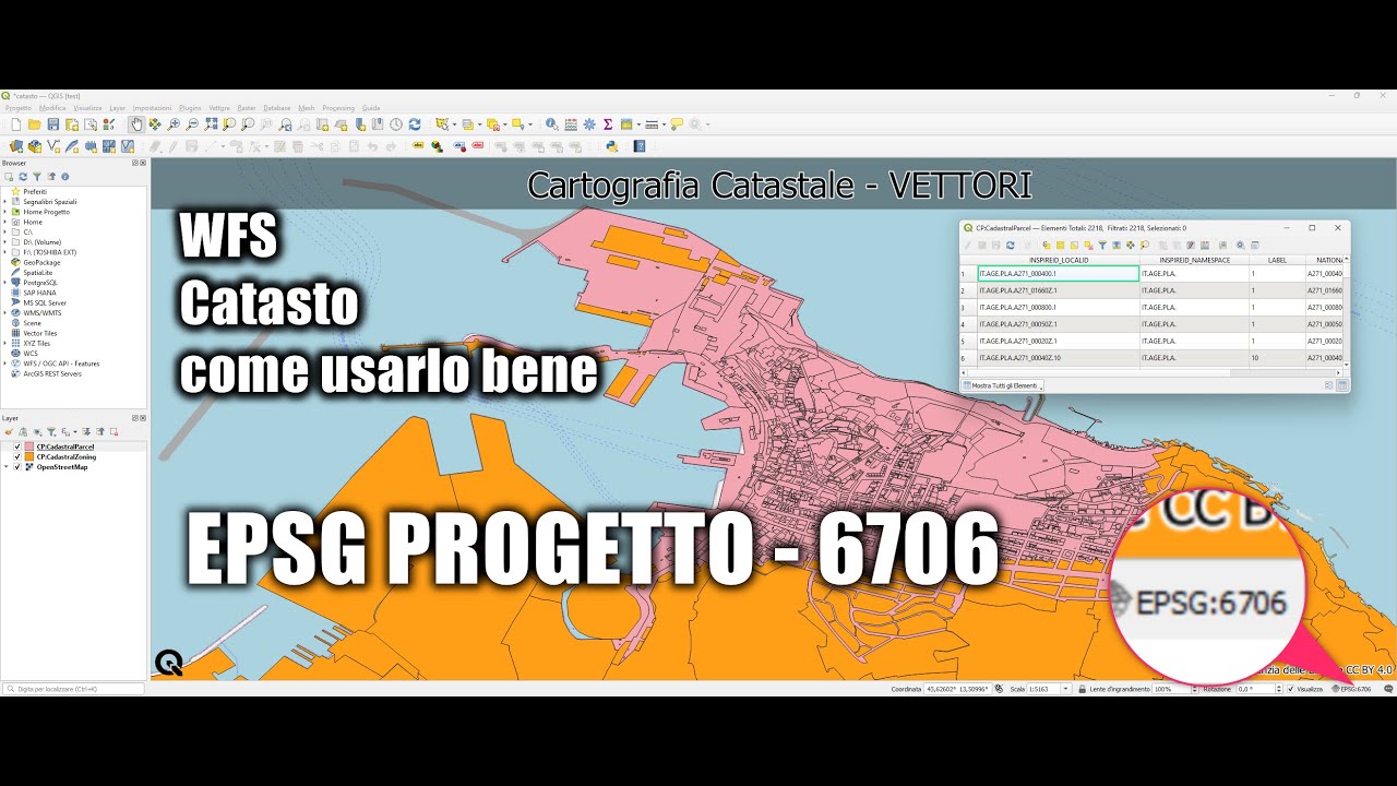 WFS Catasto - come usarlo bene in QGIS - EPSG 6706