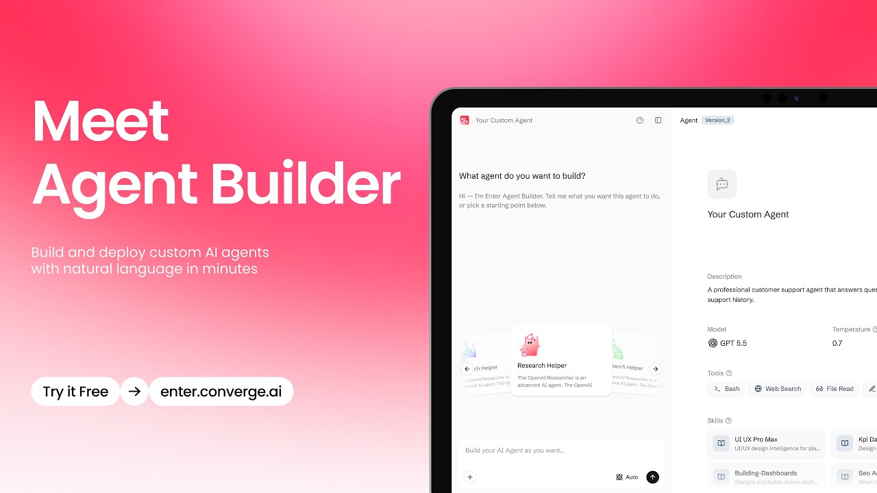 Meet Enter Pro Agent Builder: Build Custom AI Agents By Chatting