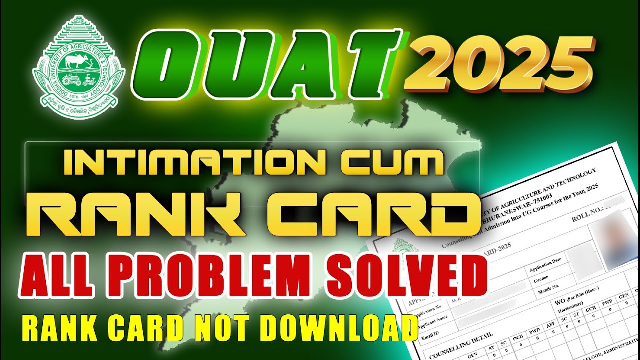 OUAT 2025 Counselling Intimation cum Rank Card | All Problems Solved | Step-by-Step Guide