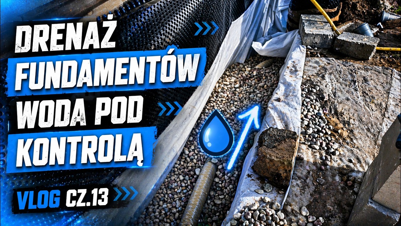 Drenaż opaskowy i ocieplenie krzywego fundamentu &mdash; krok po kroku💧 #fundament  #drenaż #woda