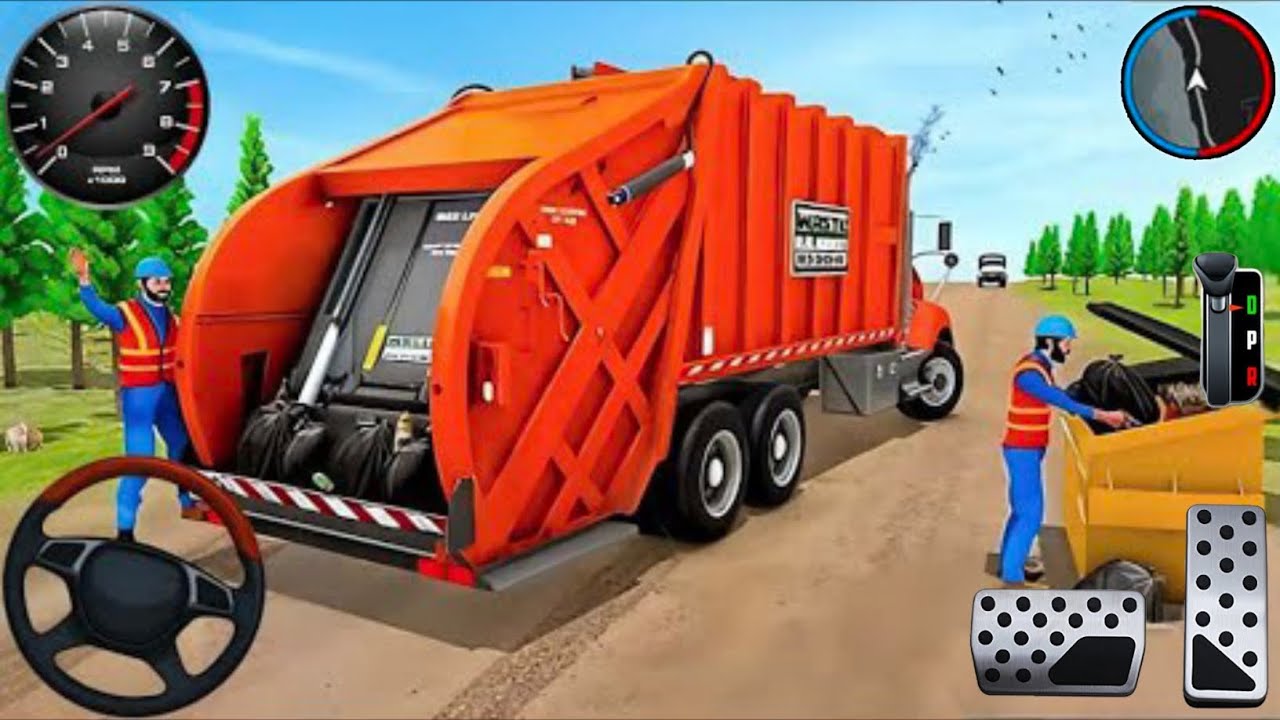 Реалистичный 3D-симулятор мусоровоза - Игры про мусоровозы на городских дорогах - Игра для Android
